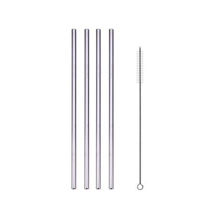 Stainless Steel Reusable Straws - Straight or Bent with Cleaner Brush