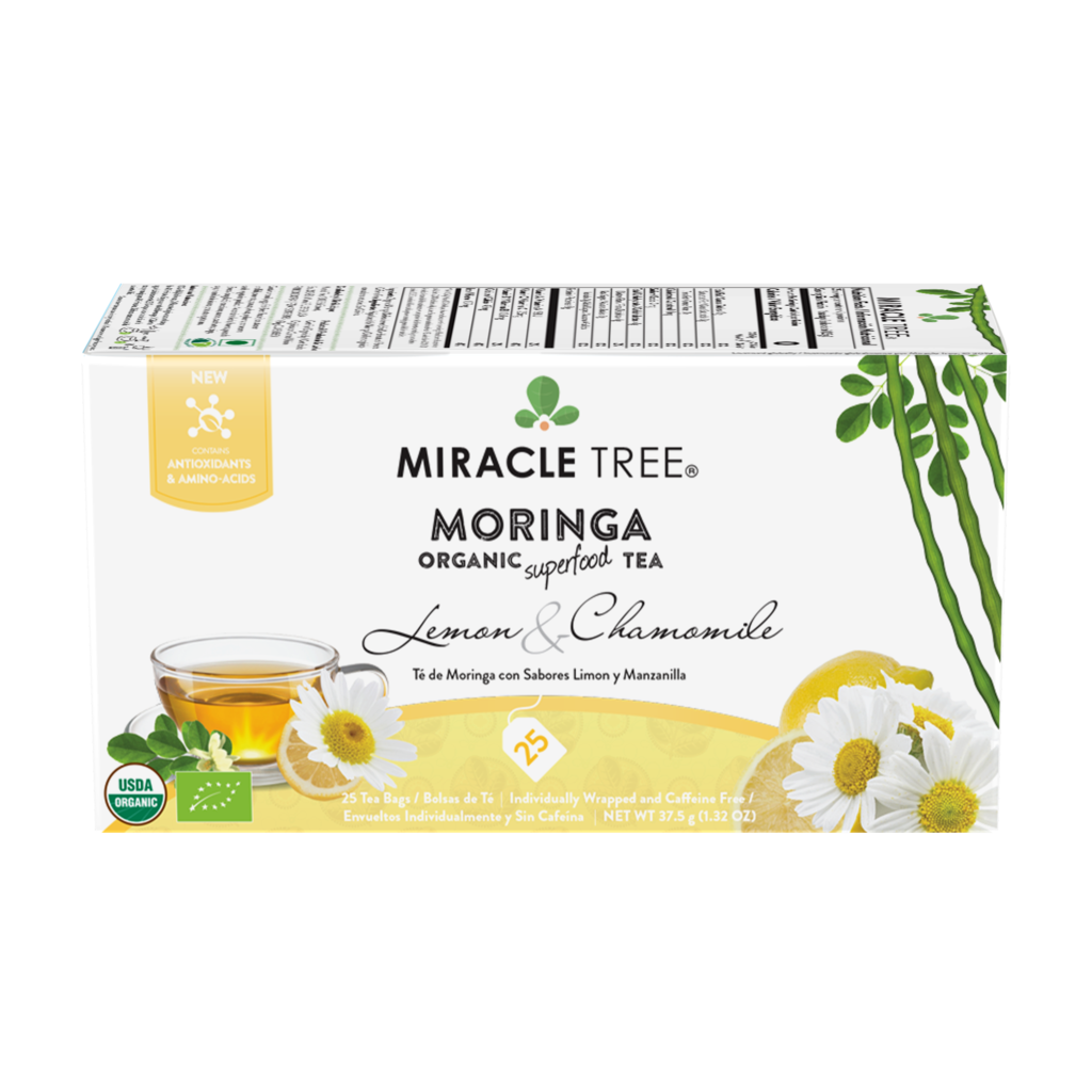 Miracle Tree Organic Moringa Tea - Lemon & Chamomile 25 Bags