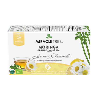 Miracle Tree Organic Moringa Tea - Lemon & Chamomile 25 Bags