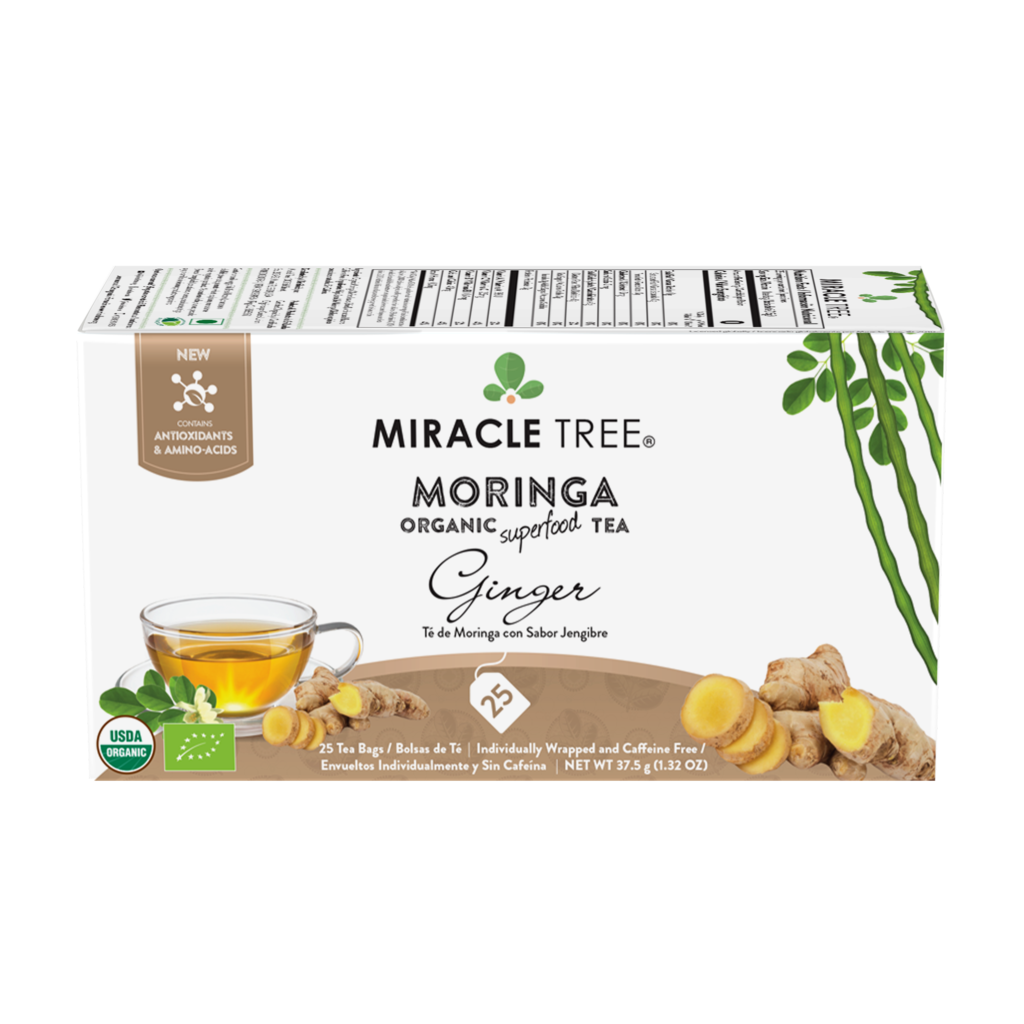 Miracle Tree Organic Moringa Tea - Ginger 25 Bags