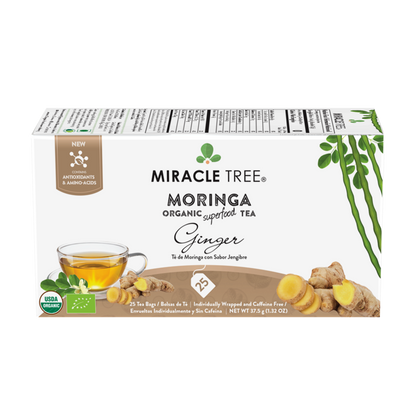 Miracle Tree Organic Moringa Tea - Ginger 25 Bags