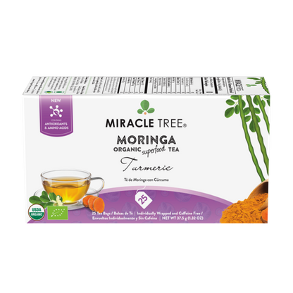 Miracle Tree Organic Moringa Tea - Turmeric 25 Bags