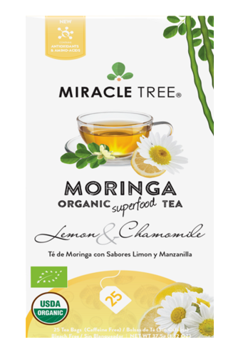 Miracle Tree Organic Moringa Tea - Lemon & Chamomile 25 Bags