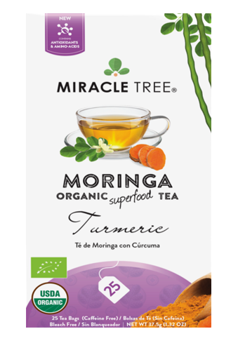 Miracle Tree Organic Moringa Tea - Turmeric 25 Bags