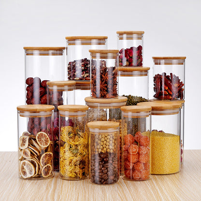 Glass Mason Jar - Bamboo or Cork Lids