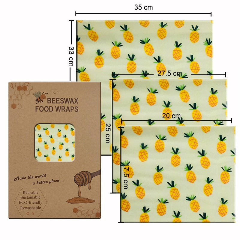 Organic Beeswax Wrap - 3 Pcs