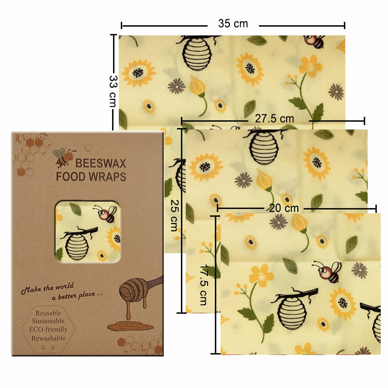 Organic Beeswax Wrap - 3 Pcs