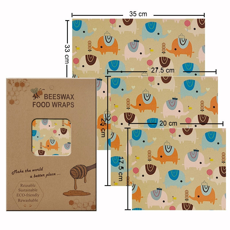 Organic Beeswax Wrap - 3 Pcs