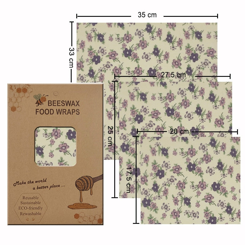 Organic Beeswax Wrap - 3 Pcs