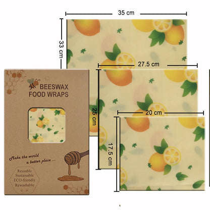 Organic Beeswax Wrap - 3 Pcs