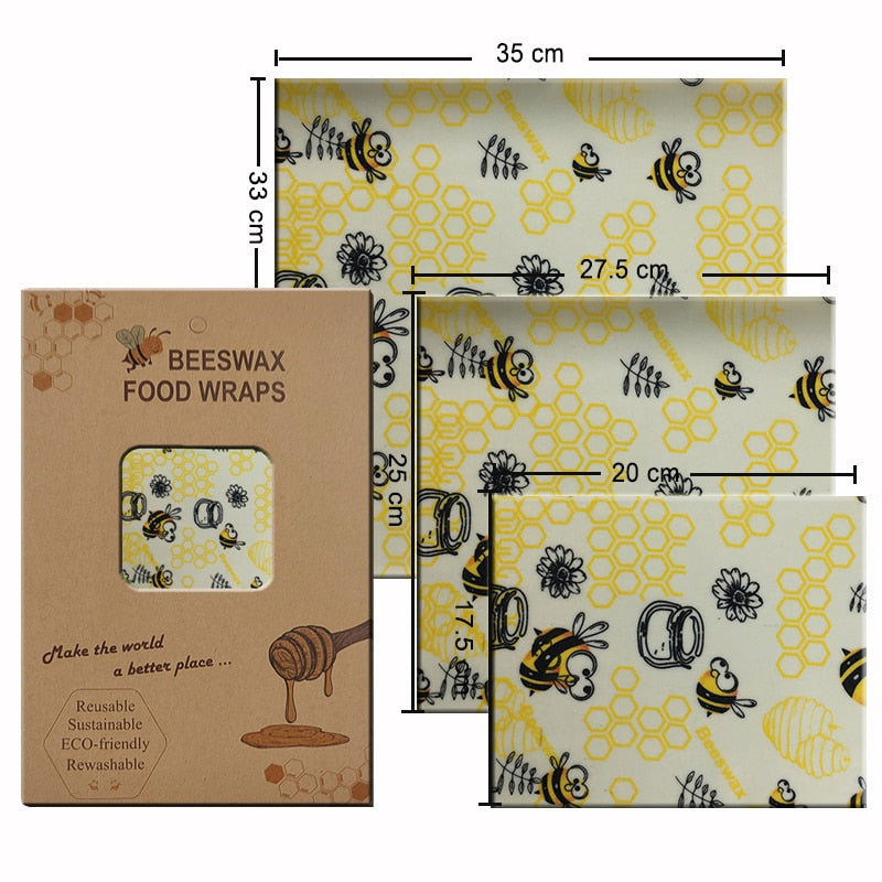 Organic Beeswax Wrap - 3 Pcs