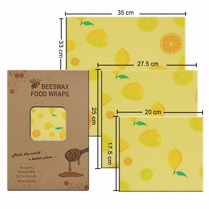 Organic Beeswax Wrap - 3 Pcs