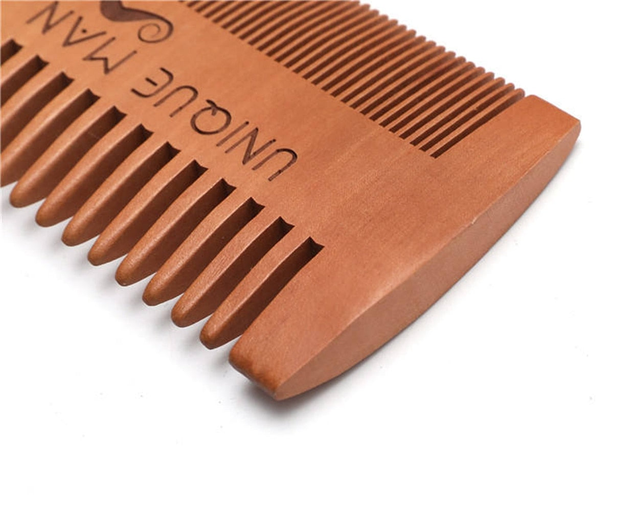 Wooden Beard Comb with Leather Case