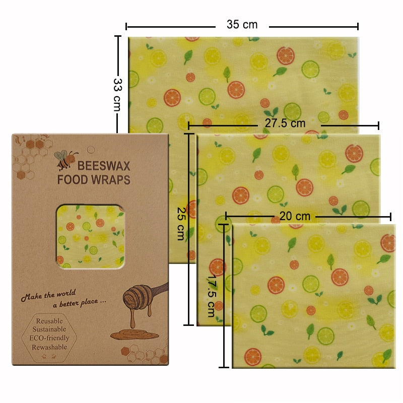 Organic Beeswax Wrap - 3 Pcs