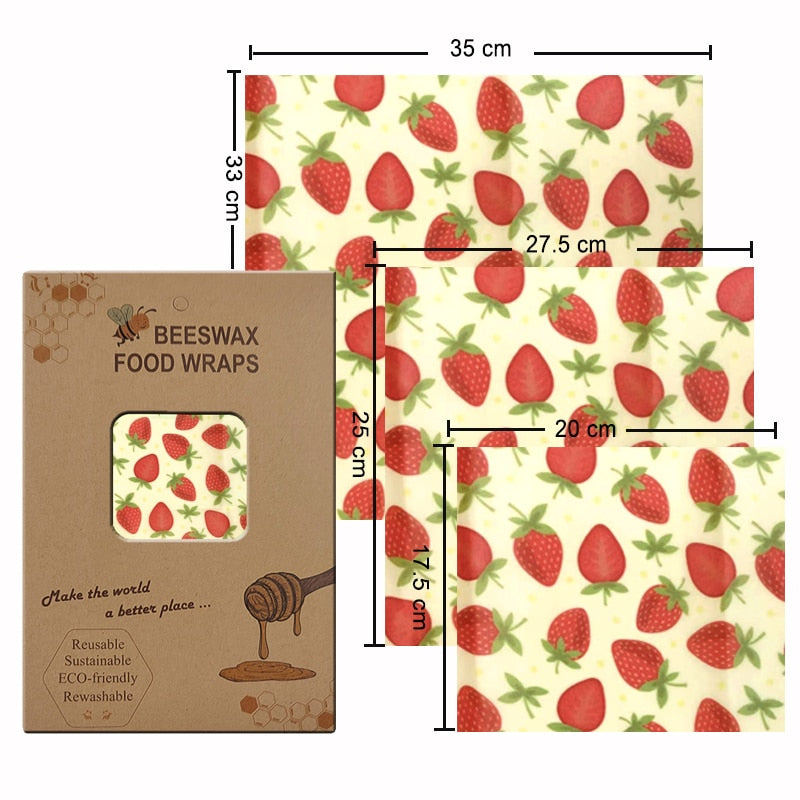 Organic Beeswax Wrap - 3 Pcs