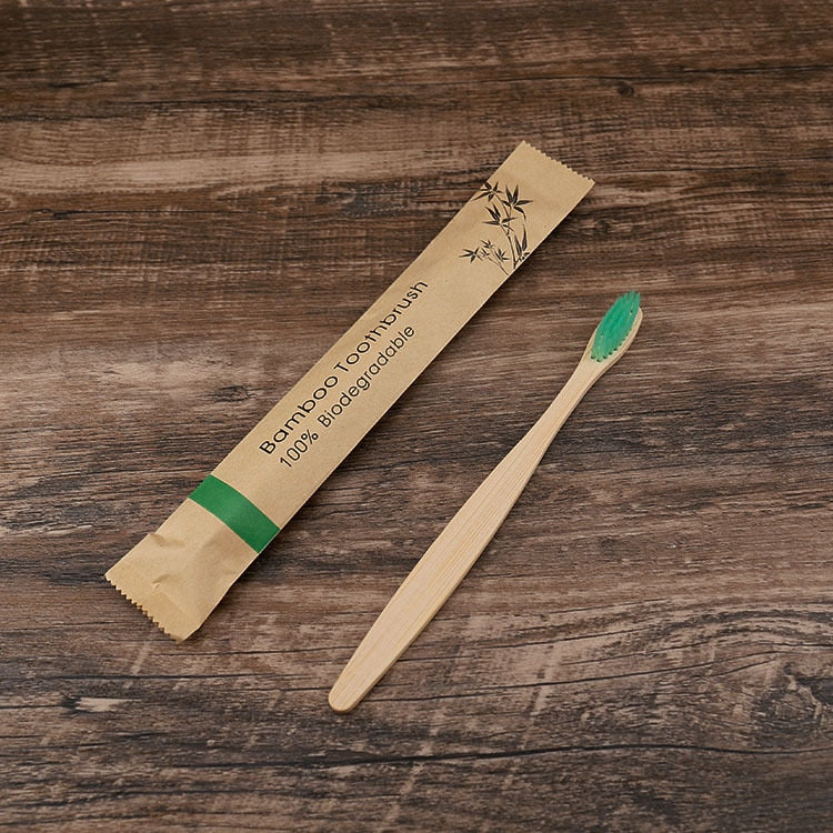 Bamboo Biodegradable Toothbrushes - 10 Pack