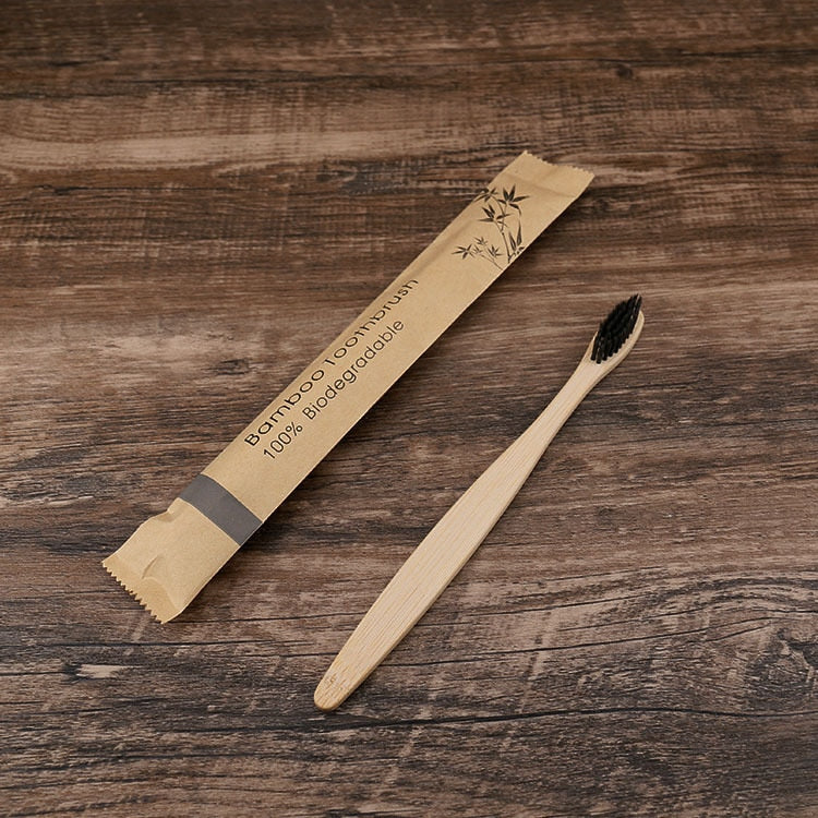 Bamboo Biodegradable Toothbrushes - 10 Pack