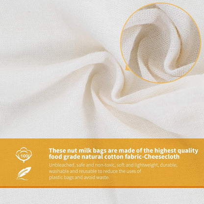 Organic-Reusable Cotton Cheesecloth/Nut Milk Bag