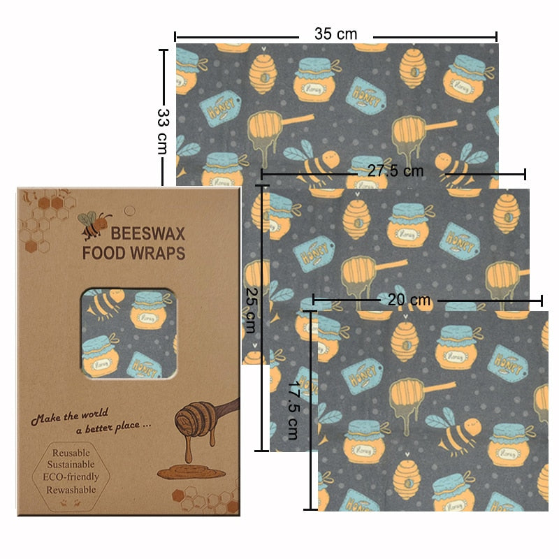 Organic Beeswax Wrap - 3 Pcs