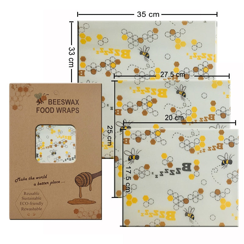 Organic Beeswax Wrap - 3 Pcs