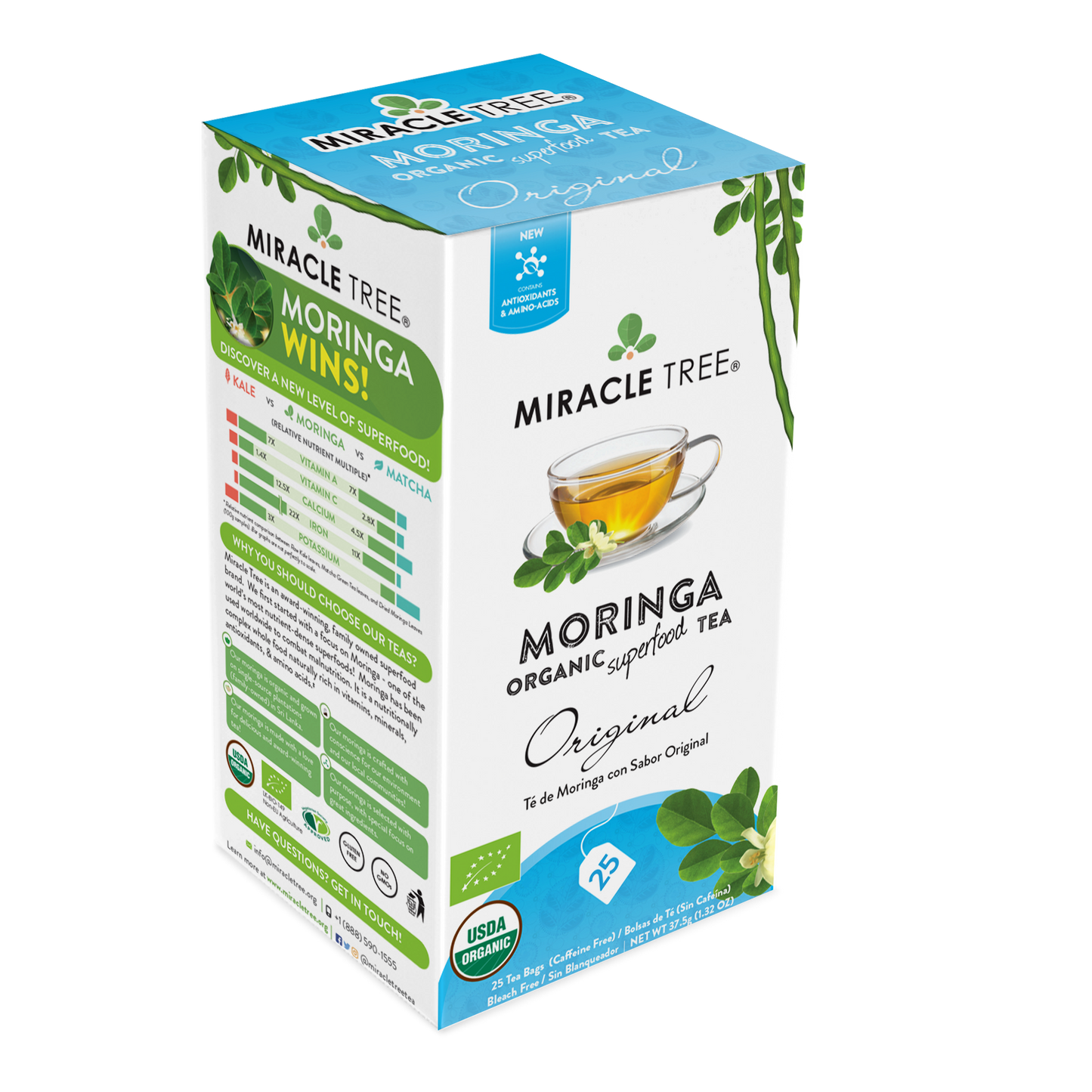 Miracle Tree Organic Moringa Tea - Original 25 Bags