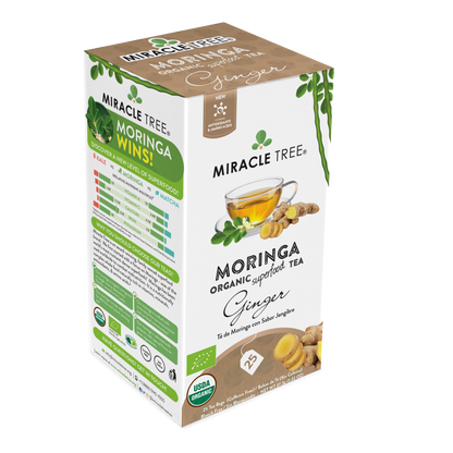 Miracle Tree Organic Moringa Tea - Ginger 25 Bags