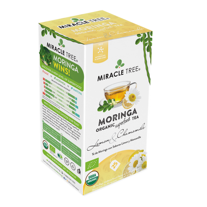 Miracle Tree Organic Moringa Tea - Lemon & Chamomile 25 Bags