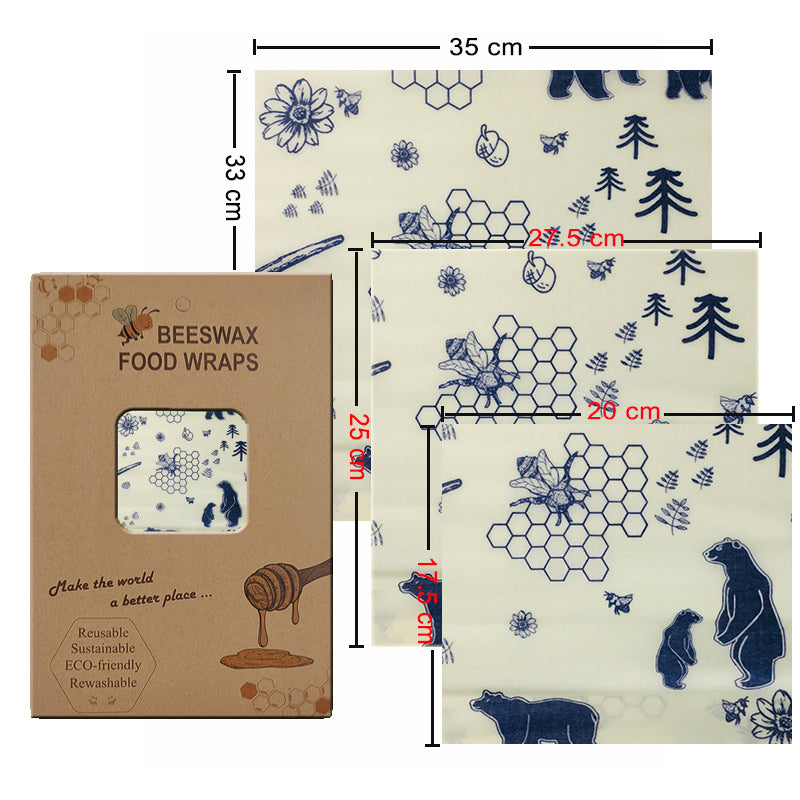 Organic Beeswax Wrap - 3 Pcs